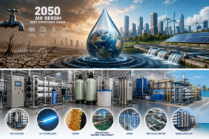 Menuju 2050, teknologi pengolahan air diperkirakan menjadi salah satu fondasi utama kehidupan modern dan industri global. Mulai dari RO system, UV sterilizer, resin, industrial water treatment, AMDK, recycle water, hingga desalination, seluruh teknologi tersebut akan memainkan peran penting dalam menghadapi tantangan air bersih di masa depan.
